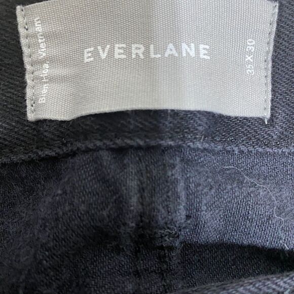 Everlane Jeans Mens‎ 35 X 30 Black Stretch Tapered Leg Heavyweight Denim - Picture 9 of 9